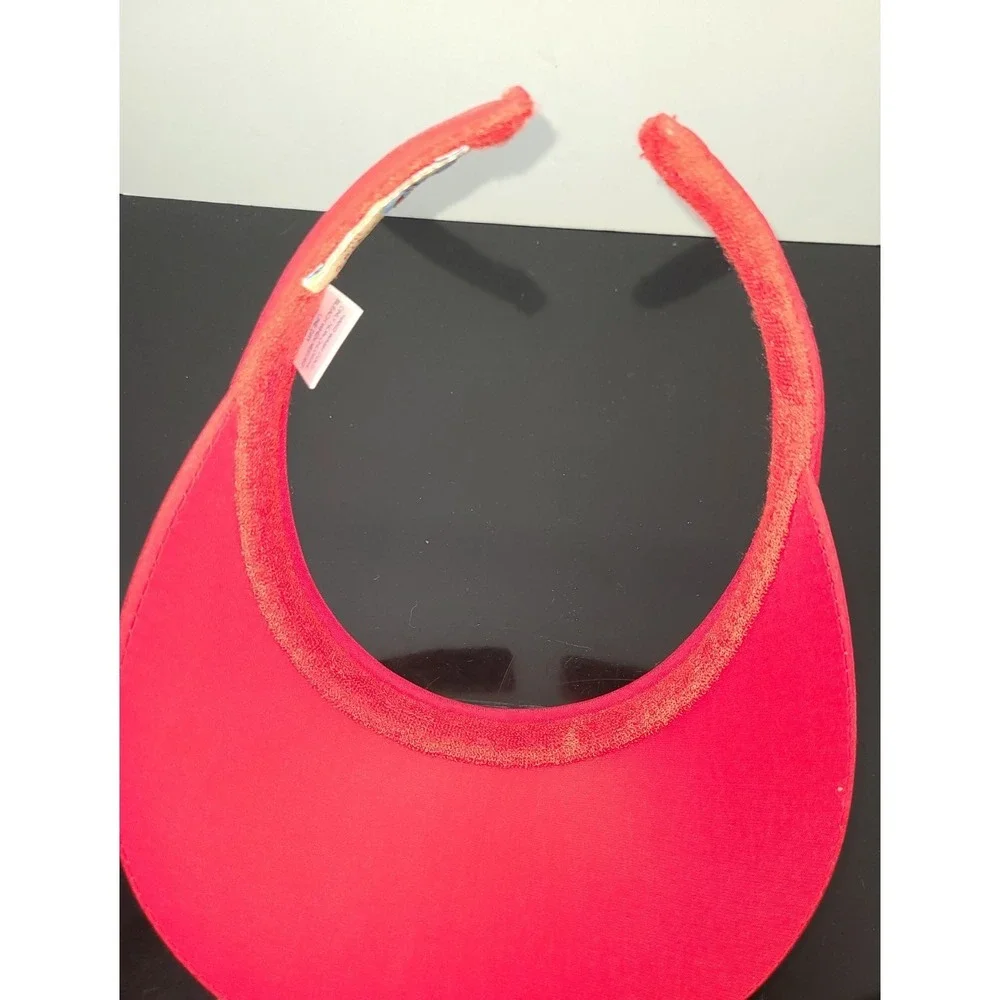 NWOT Womens Clip On Red Sun Visor Ladies Hat Cotton Sun Visor Tennis Golf Beach‎